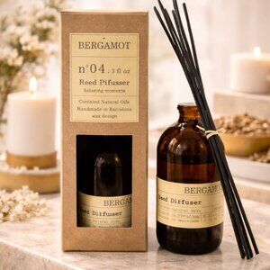 NWT Natural Oils Bergamot Reed Diffuser Handmade in Spain Barcelona